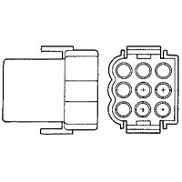 CONN,CAP,9 POS,MATE-N-LOK