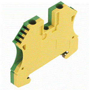 TERMINAL BLOCK,EARTH GROUND,2 POS,GREEN/