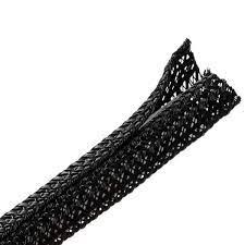 BRAIDED SLEEVING,1 INCH,BLACK,100 FEET