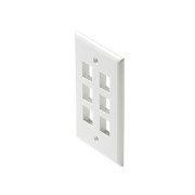 WALLPLATE,6POS,KEYSTONE,IVORY