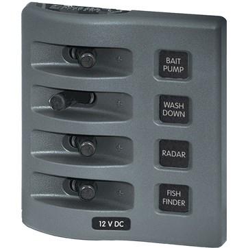 SWITCH,PANEL,4 POS,15A,12VDC,WATERPROOF