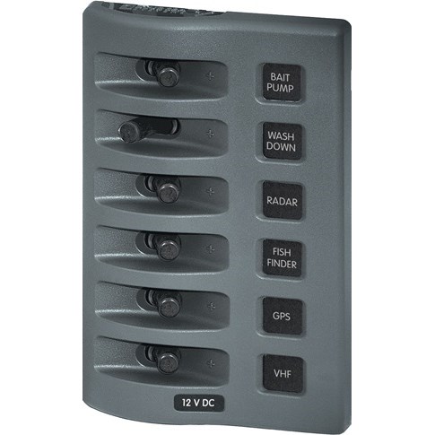 SWITCH,PANEL,6 POS,15A,12VDC,WATERPROOF