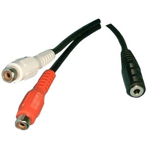 ADAPTER,Y CONN,3.5MM FEM,RCA FEMALE