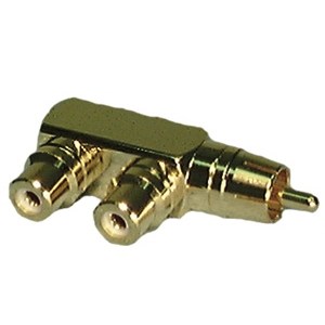 ADAPTER,RCA,1MALE,2FEM,GOLD