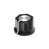 KNOB,FLUTED,3/4IN DIA,1/4IN SHAFT,W/SKRT