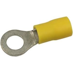 TERM,RING,4,1/4,INSUL,YELLOW,2PK