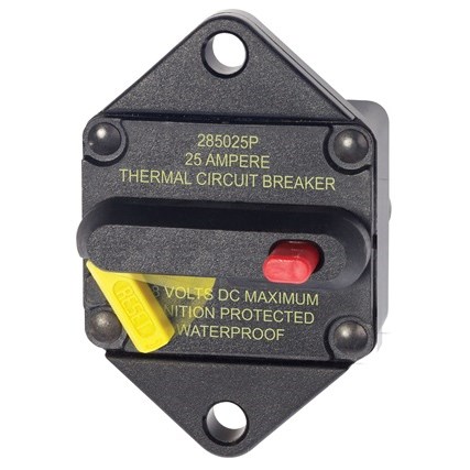 CIRCUIT BREAKER,25A,48VDC,PANEL MOUNT