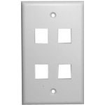 WALLPLATE,KEYSTONE,4POS,WHT