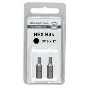 TOOL,BIT,HEX,3/8IN,FOR 1/4 DRIVE,2PK