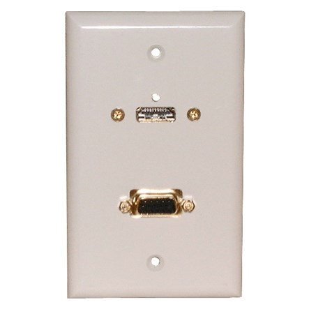 WALLPLATE,VGA/HDMI,SINGLE,WHT