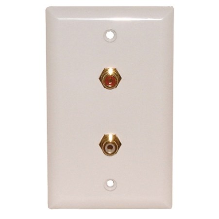 WALLPLATE,RCA,DUAL,FEEDTHRU