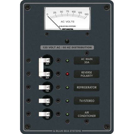 PANEL 120VAC 3POS W/MAIN VMTR