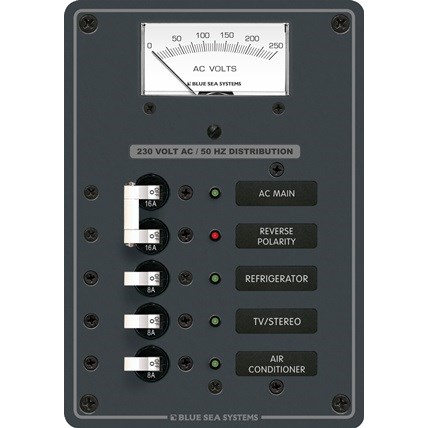 PANEL 230VAC 3POS W/MAIN VMTR