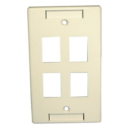 WALLPLATE,CAT5,1GANG,4PORTS