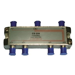 SPLITTER,COAX,6-WAY,HI-Q,5-2050MHZ,