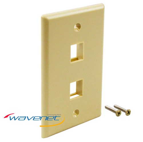 WALLPLATE,KEYSTONE,2 POS,LT ALMOND