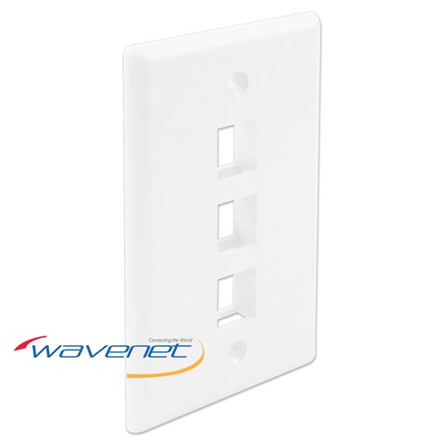 WALL PLATE,KEYSTONE,3 POS.LT ALMOND