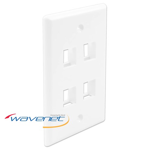 WALLPLATE,KEYSONE,4POS,WHITE