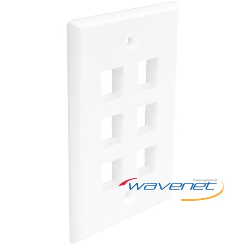 WALLPLATE,KEYSTONE,6POS,WHITE