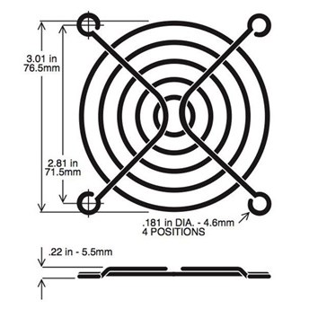 FAN,GUARD,3.15IN RND,80MM,STEEL WIRE