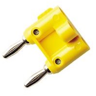 BANANA PLUG,DOUBLE,W/SHORTING BAR,WHT