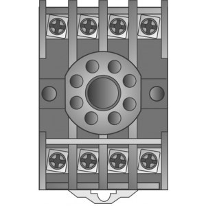 RELAY,SOCKET,8 PIN,OCTAL,DIN RAIL MOUNT