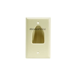 WALL PLATE,1 GANG,FEED THRU,IVORY