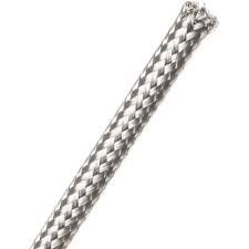 SLEEVING,BRAID,1/4IN,STEEL,STAINLESS