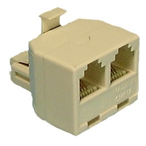 ADAPTER,TELE,4 COND,RJ11,1-PLUG/2-JACKS,