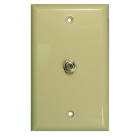 WALLPLATE,COAX,F-81,IVORY,FLUSH MNT,