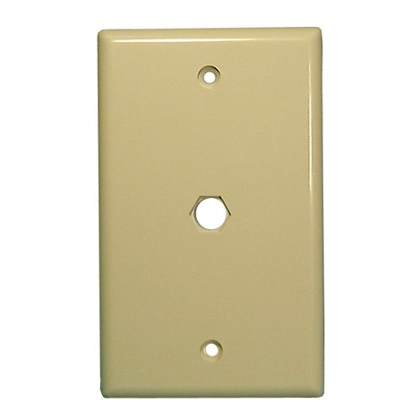 WALLPLATE,COAX,W/HOLE FOR