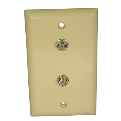 WALLPLATE,COAX,DUAL F-81,IVORY