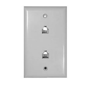 WALLPLATE,TELE,8 COND,WHITE