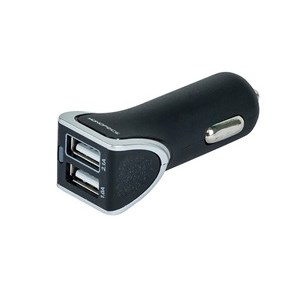 USB CHARGER,CAR,2 PORT,3.1A,BLK